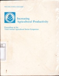 Image of Increasing Agricultural Productivity : Proceeding of The Third Annual Agricultural...